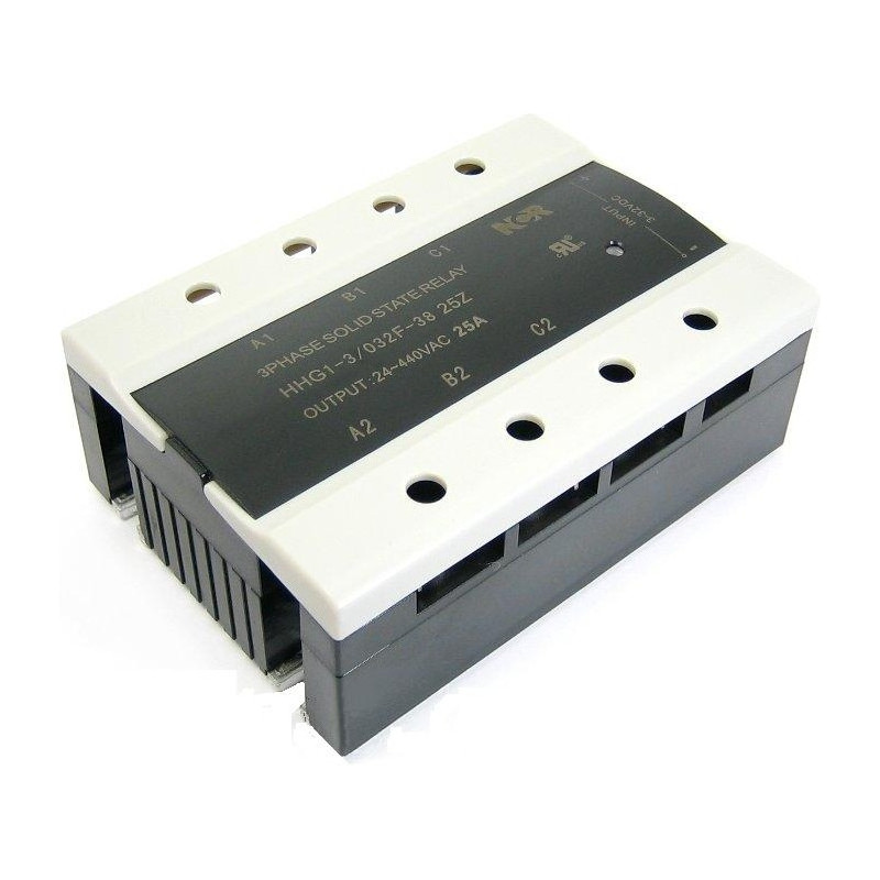 HHG1-3/032F-38-25A - Реле 3-32VDC, 25A/440VAC (zero-cross) трехфазное