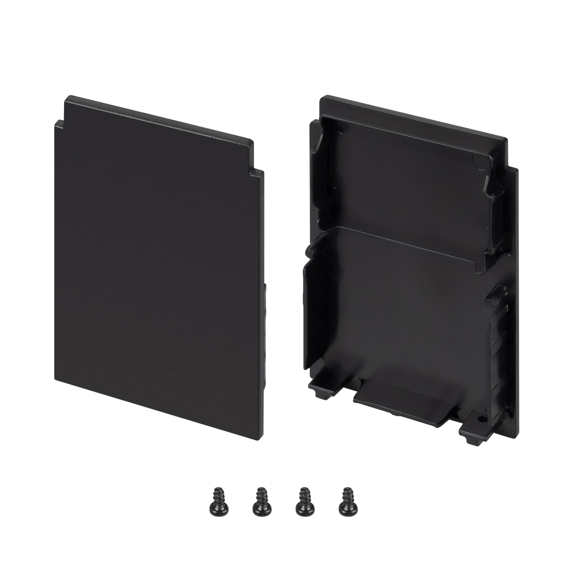 Заглушка SL-LINE-4050-3L-HIGH BLACK глухая 044678 - Пара черных заглушек для профиля SL-LINE-4050-3L-2000. В комплекте 2 глухие заглушки для выступающей установки экрана (положение high). Цена за 1 комплект.