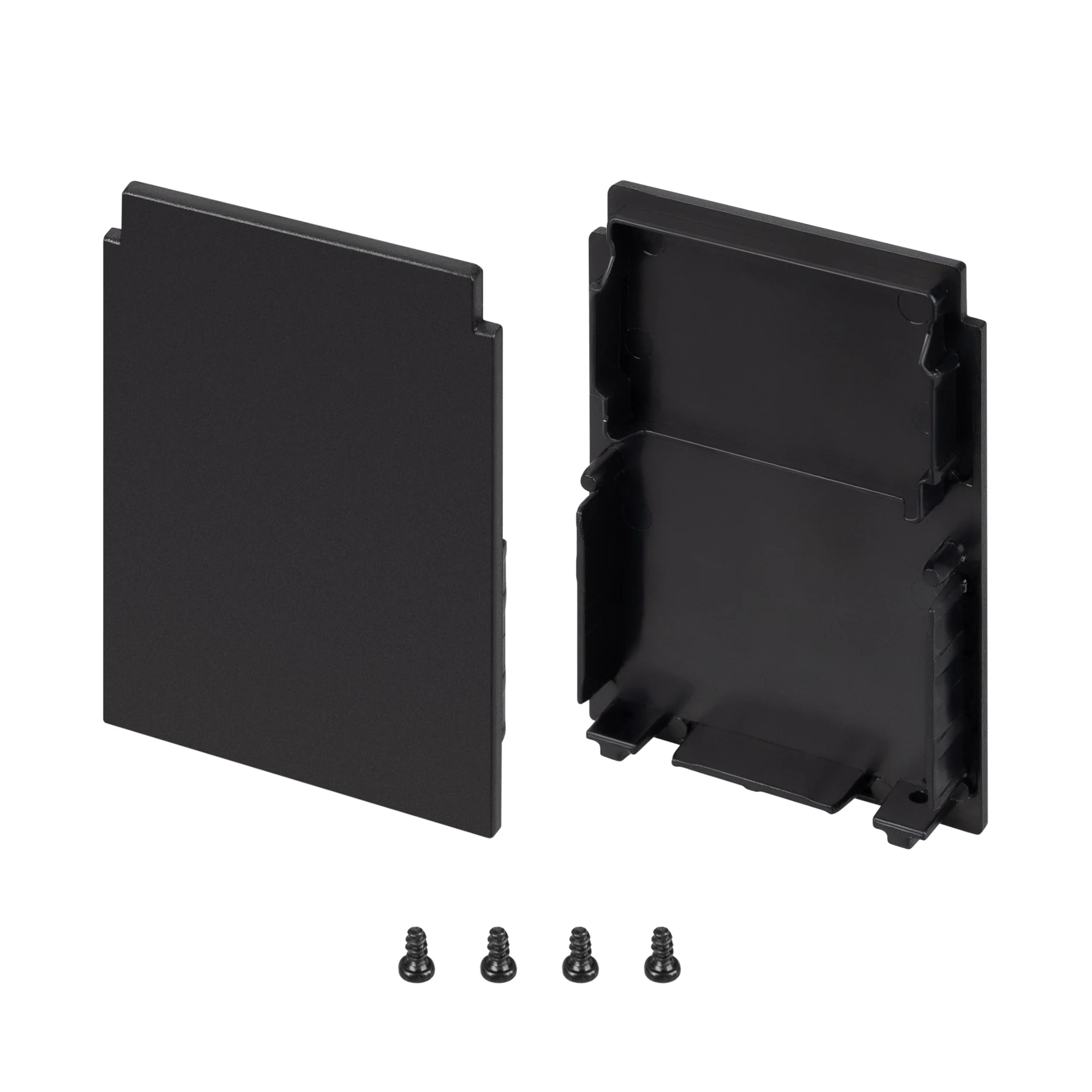 Заглушка SL-LINE-4050-3L-HIGH BLACK глухая 044678 - Пара черных заглушек для профиля SL-LINE-4050-3L-2000. В комплекте 2 глухие заглушки для выступающей установки экрана (положение high). Цена за 1 комплект.