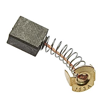 BRUSH 7X14X16 SPRING - Щетка графитовая для электродвигателя, медный провод на пружине, контакт латунь