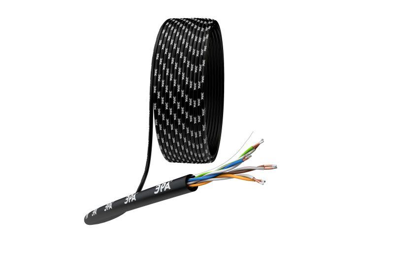 Кабель витая пара U/UTP кат.5E 4х2х24AWG solid CCA PE Outdoor Simple черн. (м) Б0044436