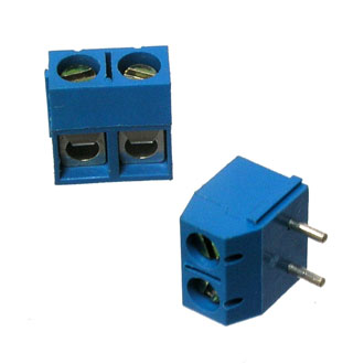 XY301R-A-2P 5MM - Клеммник винтовой угловой на плату 2 контакта 5мм