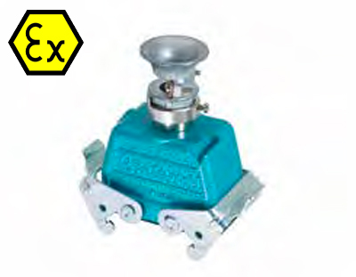 Крышка разъема Ex 99.744.3329.7 - Крышка разъема на кабель, типоразмер 10B, взрывозащищита, с уплотнителем, 1 кабельный ввод M25x1,5, с разгрузкой на изгиб, IP54, с верхним расположением, с двумя защелками, материал корпуса: цинковый сплав