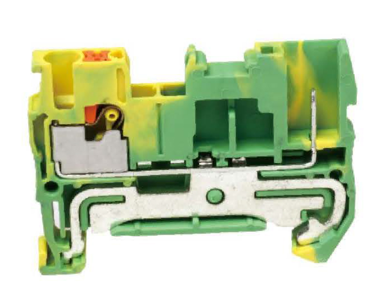 Заземляющая клемма UJ6-2.5VJD - Заземляющая клемма, тип фиксации провода: push-in, номинальное сечение: 2,5 мм кв., ширина: 5,2 мм, цвет: желто-зеленый, тип монтажа: DIN 35