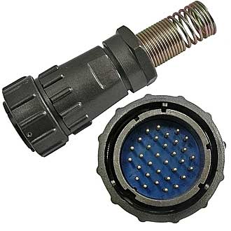 FQ30-32PIN TJ-16 - Кабельная вилка, 32 контакта, пружиный хвостовик под кабель 16мм