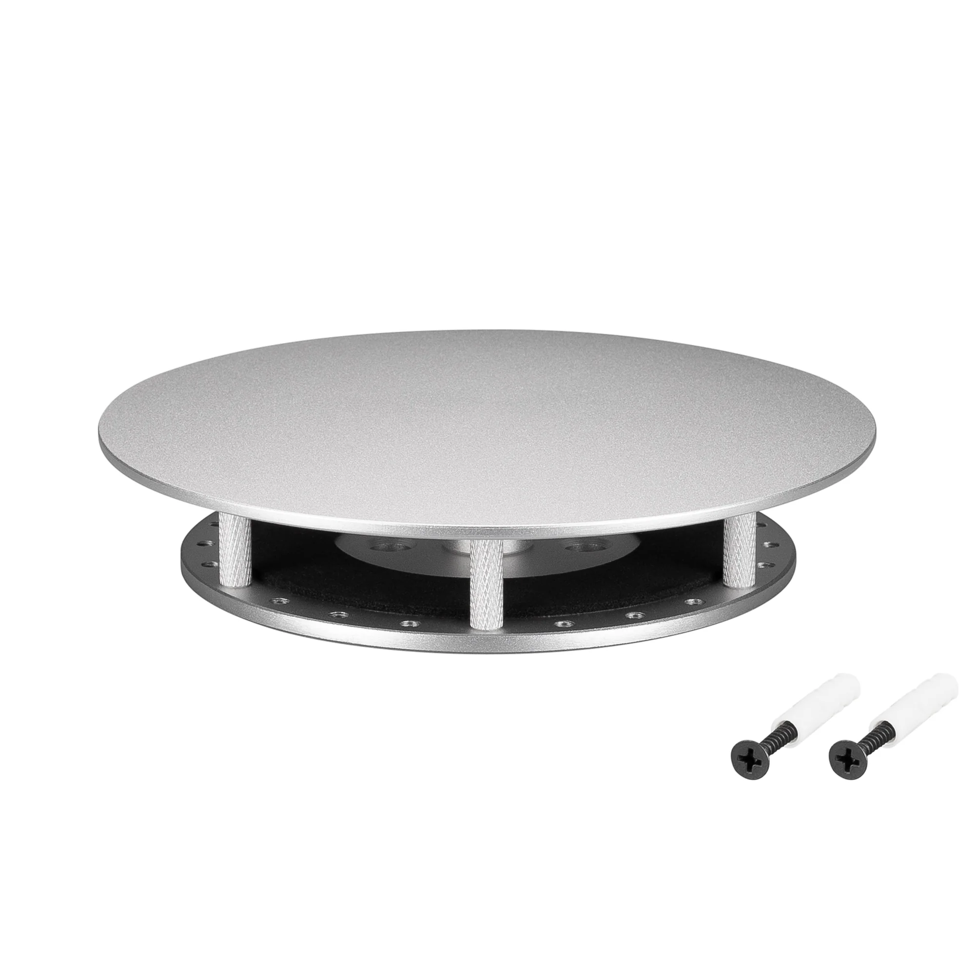 Крепление MOONLIGHT-BASE-ROUND-D25-M Silver 046088 - Крепление герметичной ленты MOONLIGHT D25. Материал сталь, цвет серебряный. Размер крышки M (150х150 мм). Подходит для плоских поверхностей. Габариты держателя в сборке 150x150x32.5 мм. Диаметр основани