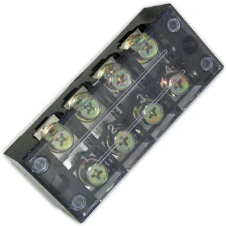 TBC-6004 - Клеммная колодка винтовая с крышкой 8 контактов (2х4) М5, AWG6, 10мм2, 60А 600В