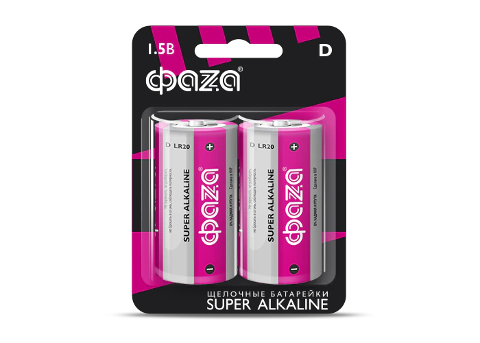 Элемент питания LR20 Super Alkaline, блистер, 2шт.