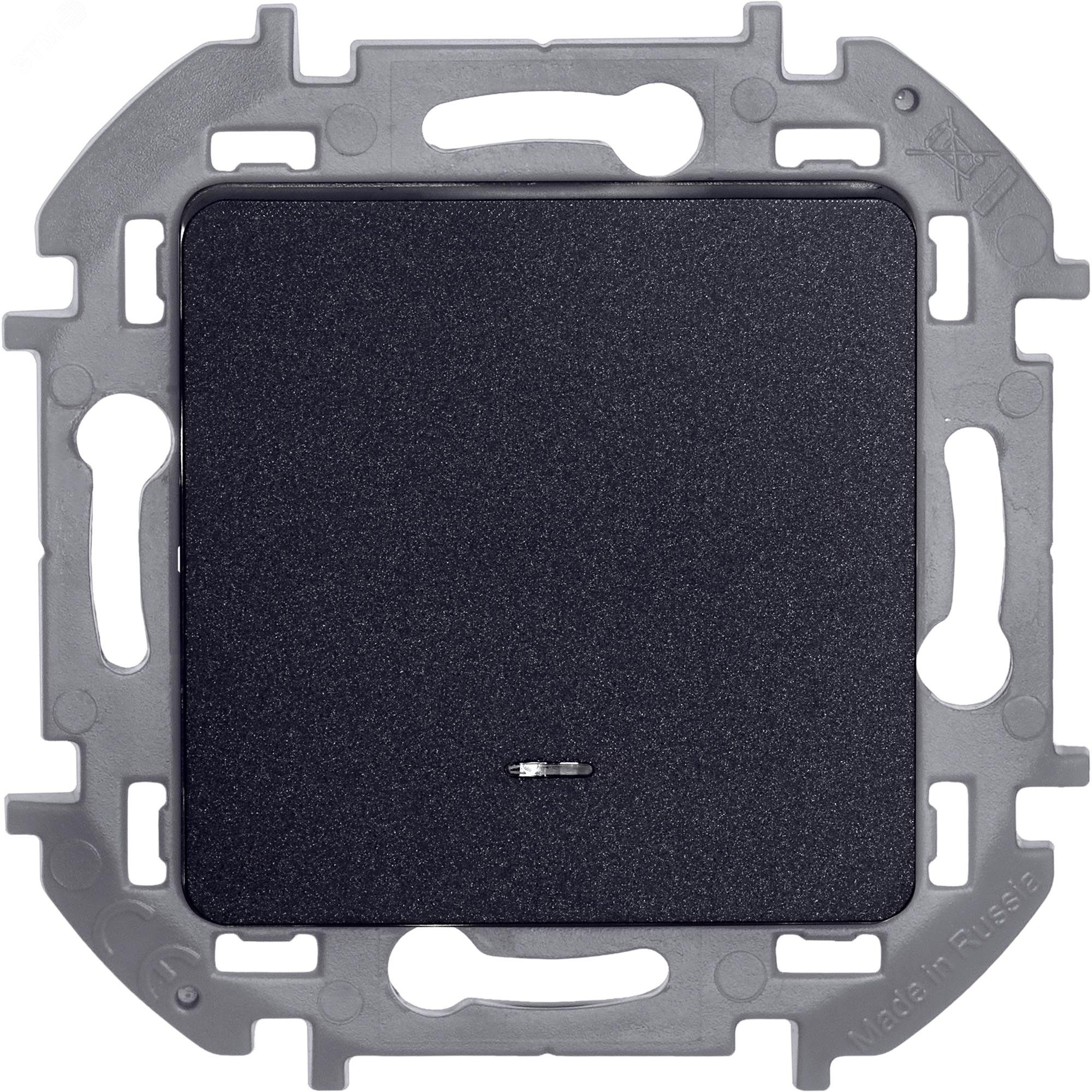 Выключатель 1-кл. Inspiria 10А IP20 250В 10AX с подсветкой/индикацией механизм антрацит Leg 673613