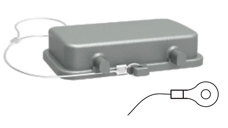 Защитная крышка D10B-CV-4g/2S - Защитная крышка, пластиковая, типоразмер D10B, без защелок (стопора для двух защелок), стропа с кольцевым наконечником от утери