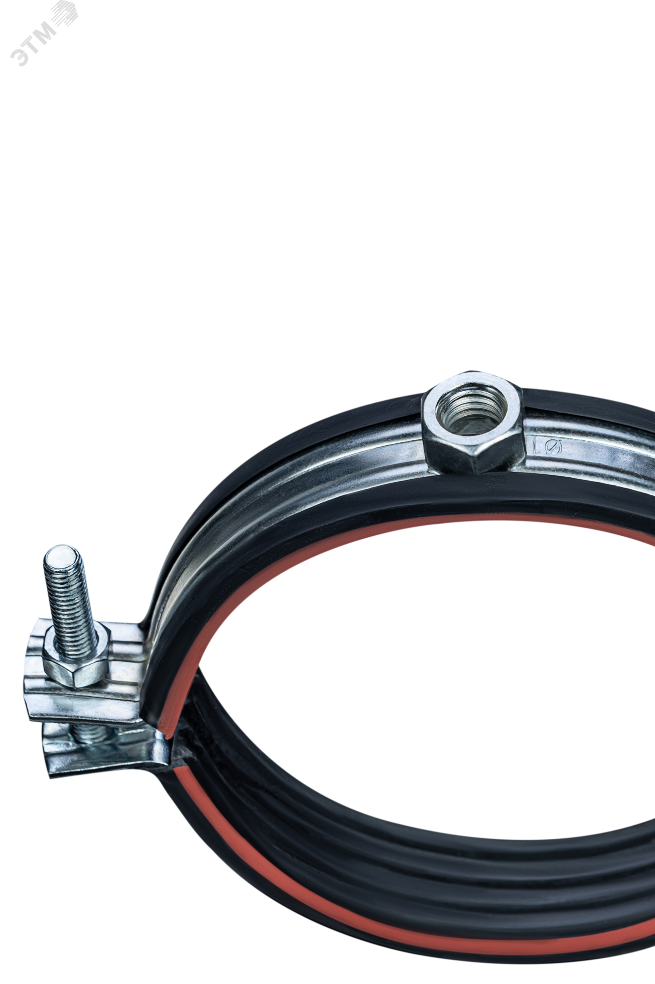 Хомут высокой нагрузки Mayer д/труб 4" (108-116мм) гайка М12 и уплотн. с красной полосой 11 0400 1