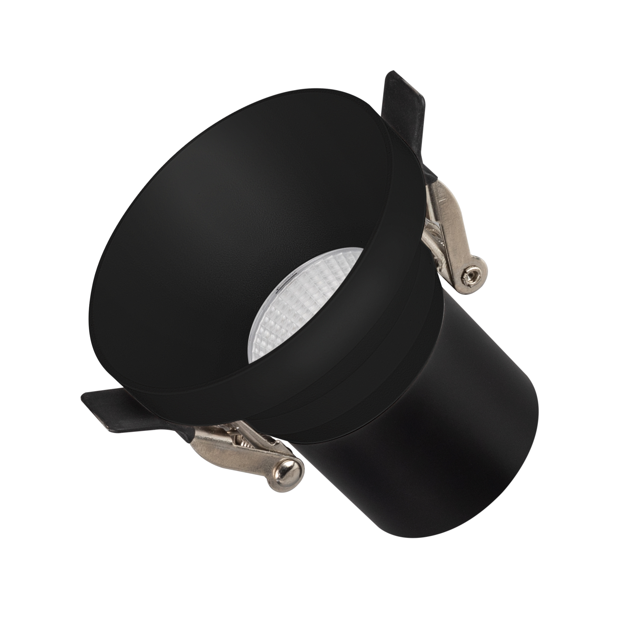 Светильник MS-VOLCANO-BUILT-R65-6W Day4000 (BK, 38 deg, 230V) 035442 - Встраиваемый светильник даунлайт. Мощность 6 Вт, св. поток 560 лм, 93 лм/Вт, дневной 4000 K, CRI>90, UGR<16, угол 38°, напряжение питания 230 В. Черный круглый корпус из алюминия, степ