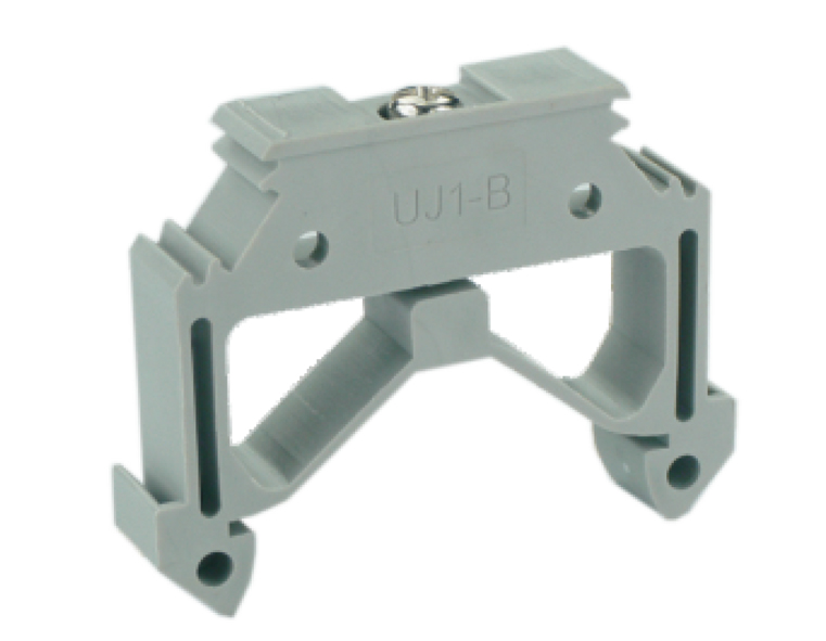 Концевой стопор UJ1-B - Концевой стопор на рейку DIN35, тип зажима: винт, ширина: 9 мм, цвет: серый, пластик