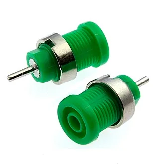 Z015 4MM GREEN - Гнездо Z015 4 мм зеленый, на панель под пайку