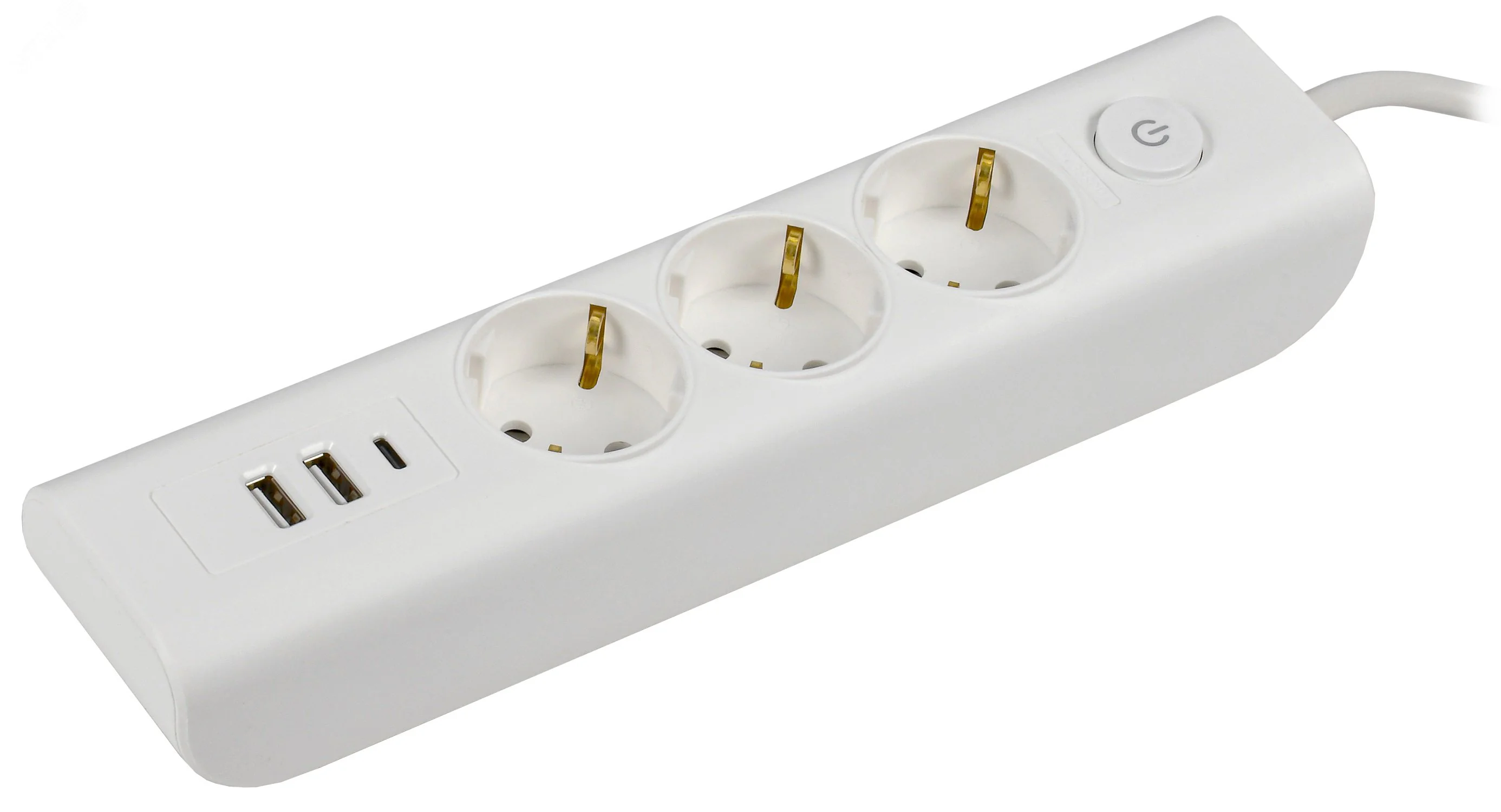 УДЛИНИТЕЛЬ 3Х2М С ЗАЗЕМЛ. 16А 250В MODERN У03В С ВЫКЛ. USBX3 (TYPE-AX2ШТ + TYPE-CX1ШТ) ПВС 3Х1 БЕЛ. WYP12-16-03-02-ZKU-K01