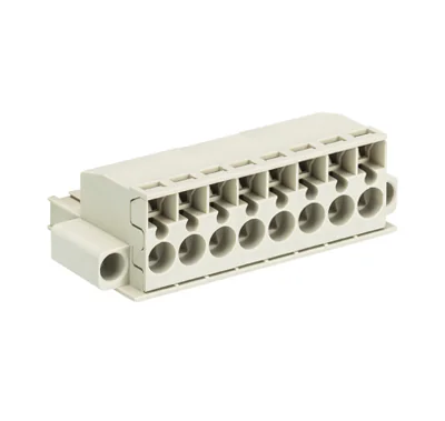 Розетка Wiecon 8113 BFK/ 8 TOP F - Розеточный разъем, угловой, на кабель, с монтажными фланцами, шаг 5 мм, 8 полюсов, номинальное сечение: 2,5 мм кв., пружинная фиксация провода, 400V, 12А, с маркировкой, цвет: серый, серия 8113 BFK F