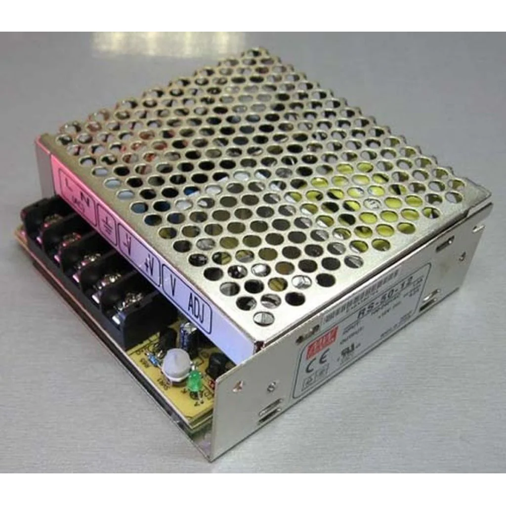 RS-50-48 - AC-DC, 50Вт, выход 48В/1.05A, рег. вых 43.6…52.8 В , вход 88…264В AC, 47…63Гц / 125…373 В DC, изоляция 3000В AC, в кожухе 99х97х35мм, -20…+70°С
