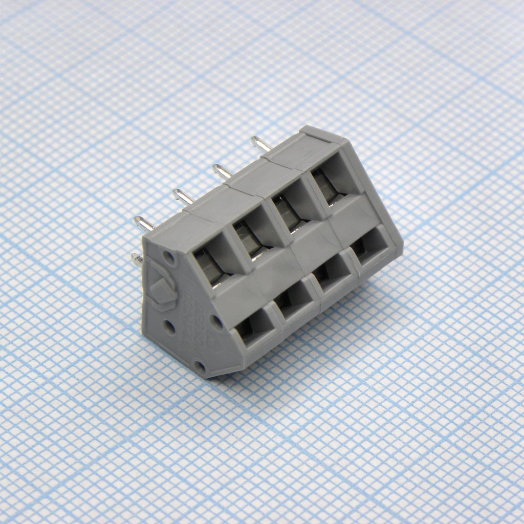 DG245-5.0-04P-11-00A(H) - Нажимной безвинтовой клеммный блок 4 контакта. Зажим типа зажимная клеть. Серия DG245-5.0