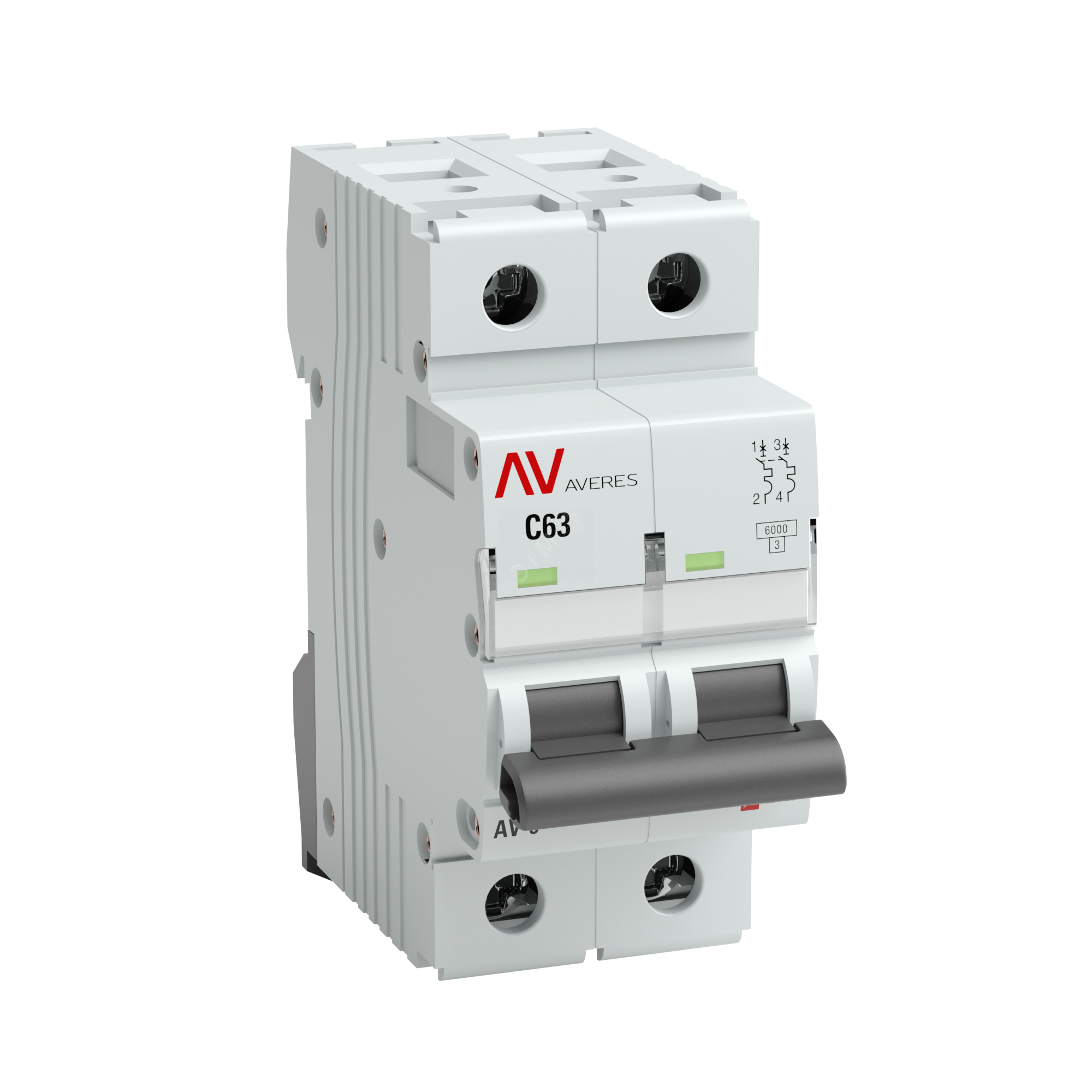 mcb6-2-25B-av Выключатель автоматический AV-6 2P 25A (B) 6kA EKF AVERES(кр.1шт)