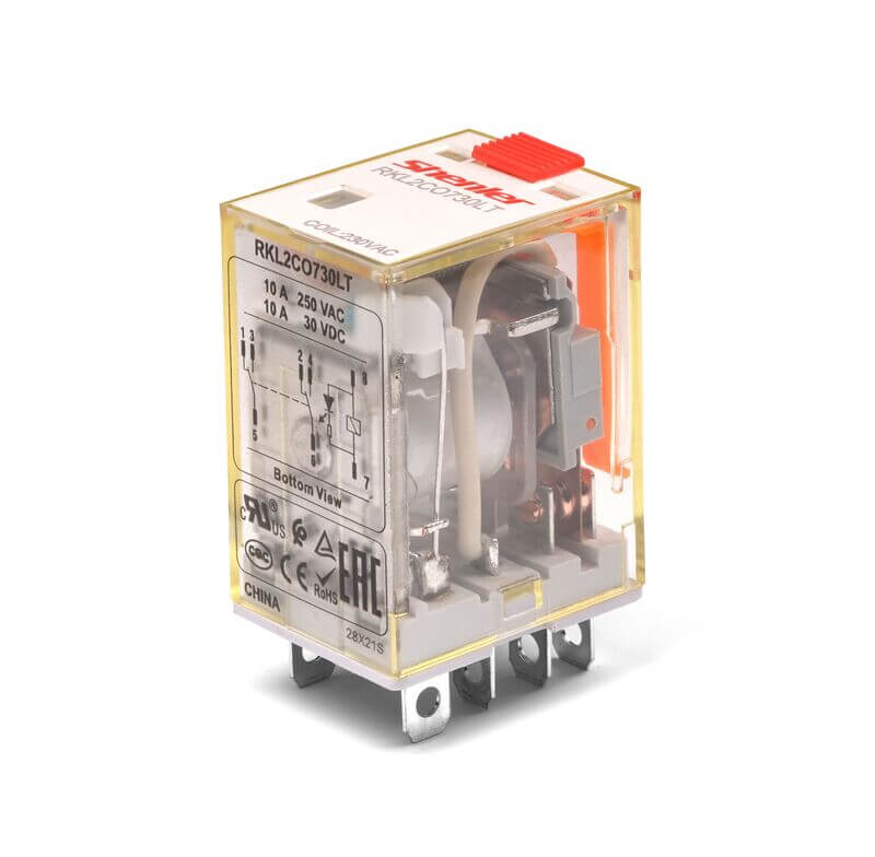 Реле RKL3CO880L - Миниатюрные силовые реле, 3 группы переключающих контактов, 380VAC, 10A, светодиодная индикация, для колодок серий: STB11-E