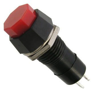 PBS-14B OFF-(ON) КРАСНЫЙ - Кнопочный переключатель PBS-14B, OFF-ON, красный