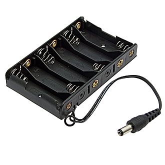 AA 6X1 DC2.1*5.5MM (L)=15CM - Батарейный отсек AA 6x1 DC2.1*5.5 мм (L)=15CM, с разъемом