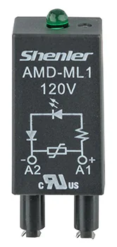Модуль AMD-M 120V - Модуль для реле, 120VAC/DC, выристор, цвет: черный, для колодок: SRU, SKF14, SKC, SKB, STB, SRC*-E, SRB, GZT, GZM, GZS, GZMB, ES32