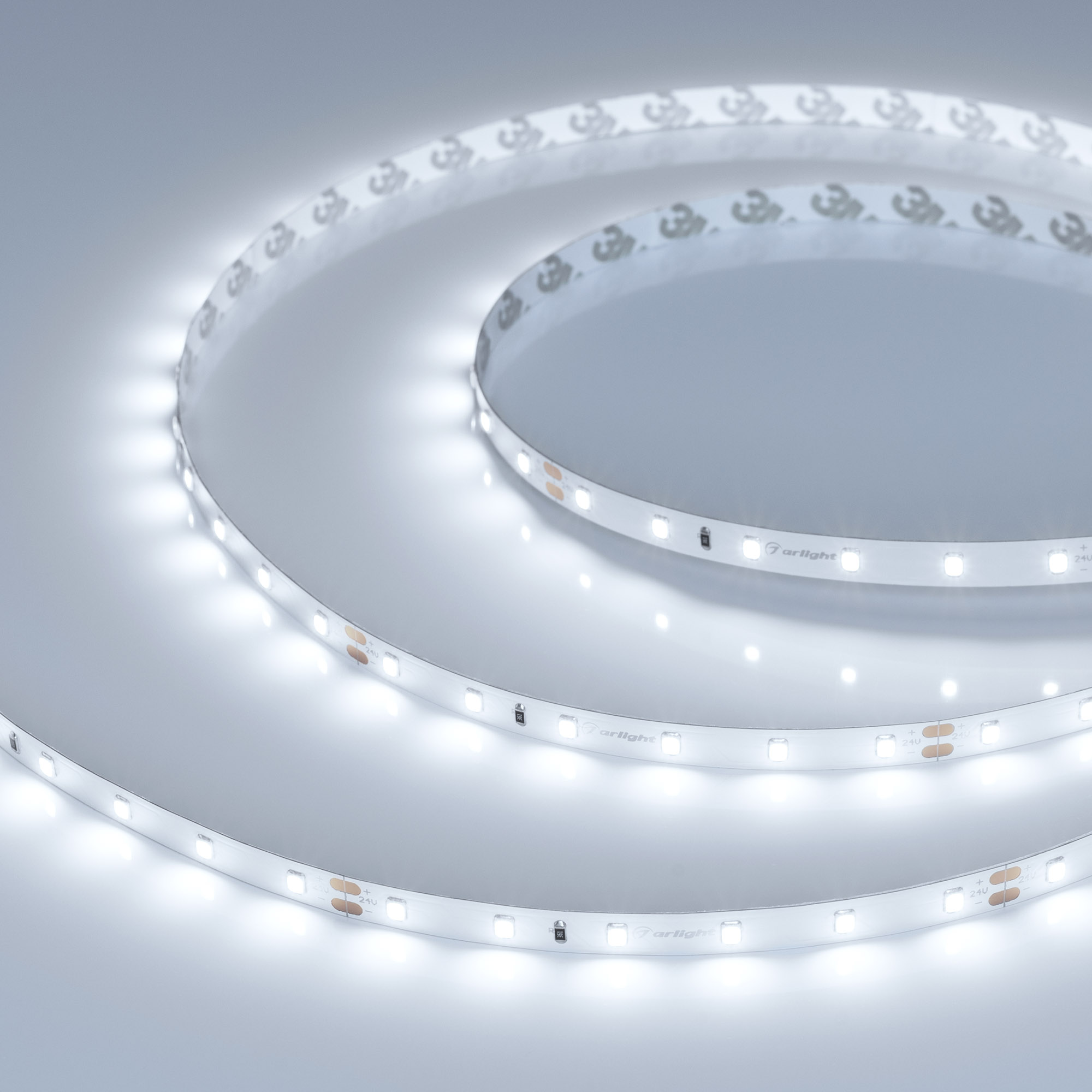 Лента UL-A60-8mm 24V White6000 (7.2 W/m, IP20, 5m) 044052 - Светодиодная лента UL-A60, открытая. Светодиоды 2835, 60 шт/м (300 шт на 5 м), белая плата, ширина 8 мм, скотч 3M. Цвет БЕЛЫЙ 6000 K, цветопередача CRI>90, угол 120°. Питание 24V, мощность 7.2 Вт