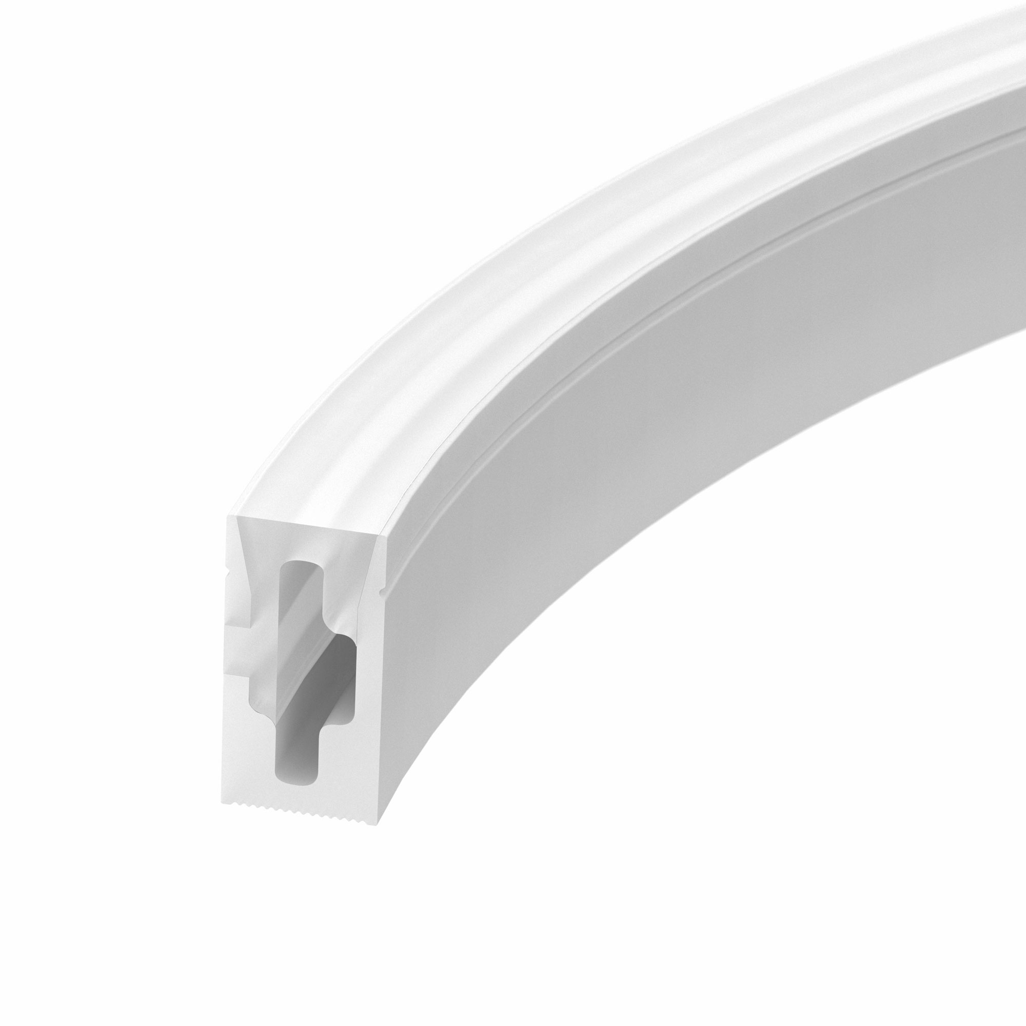 Силиконовый профиль WPH-FLEX-0612-SIDE-S8-5m WHITE 040264 - Цельнолитой силиконовый гибкий профиль, белый матовый. Габаритные размеры 5000х6х12 мм.Горизонтальный изгиб SIDE, минимальный радиус изгиба 30 мм. Для установки во влажных помещениях необходима г