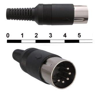 7-0251 5P - Разъем DIN 7, вилка на кабель 5pin, 1А