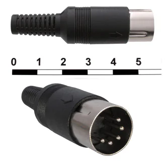 7-0251 5P - Разъем DIN 7, вилка на кабель 5pin, 1А