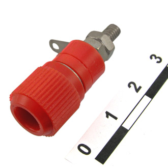 10-0019 RED - Клемма приборная винтовая, цвет красный, монтаж на панель