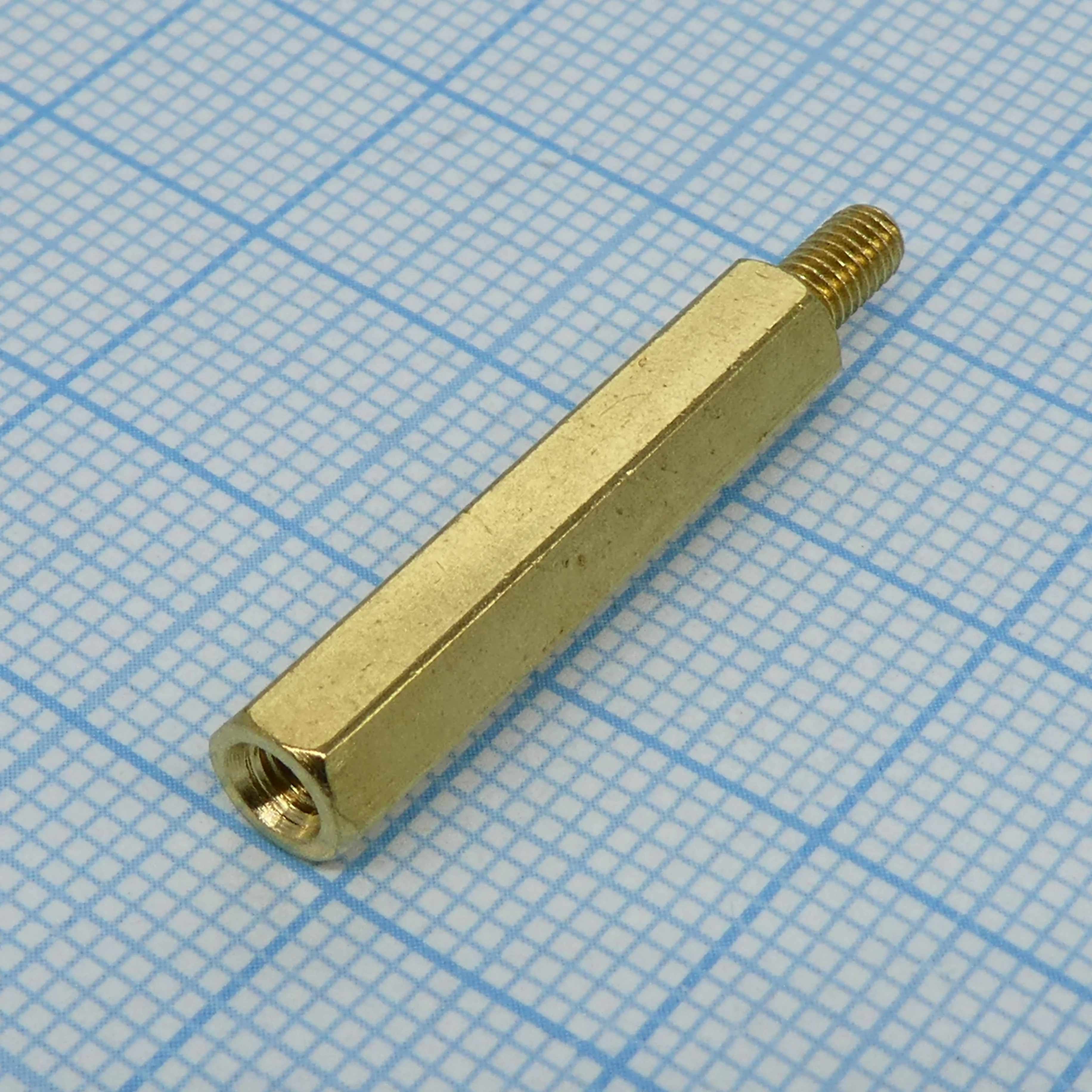 PCHSN-25 - Стойка латунная, без покрытия шестигранная М3 отверстие-винт, L=25мм