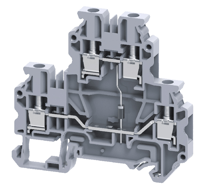 Этажная клемма CYDL4ED1 - Этажная клемма, с диодом, тип фиксации провода: винтовой, номинальное сечение: 4 мм кв., ширина: 6 мм, цвет: серый, тип монтажа: DIN 35