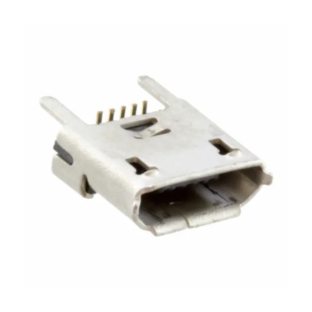 1051330001 - Разъем Micro USB тип B, USB 2.0, розетка, 5 вывод(-ов), Поверхностный Монтаж, Вертикальный