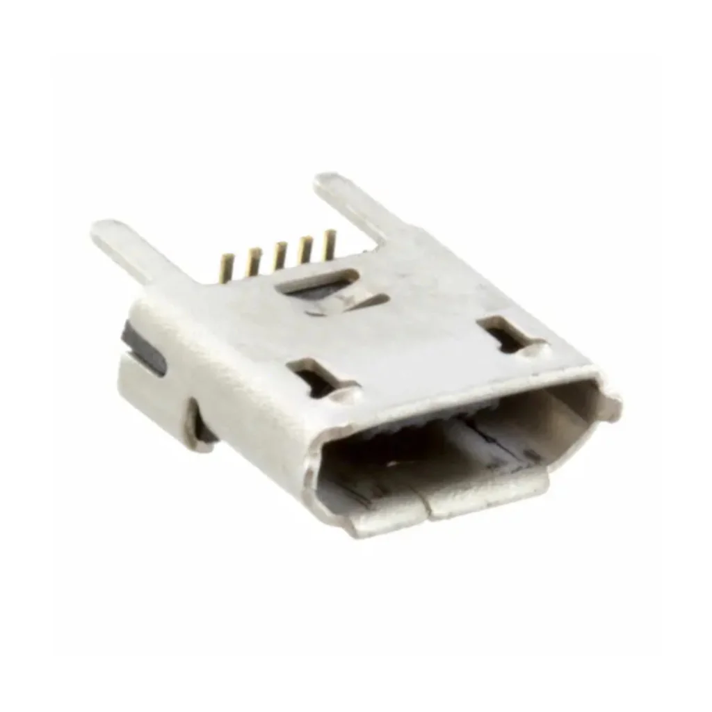1051330001 - Разъем Micro USB тип B, USB 2.0, розетка, 5 вывод(-ов), Поверхностный Монтаж, Вертикальный