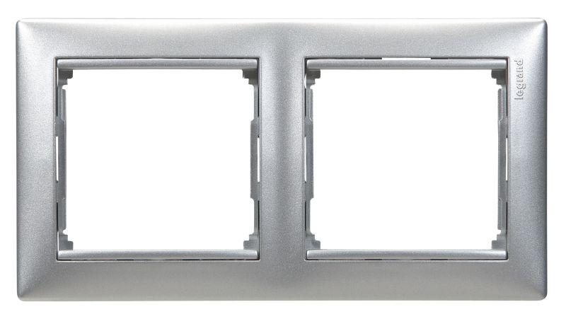 Рамка 2-м Valena горизонт. алюм. 770152