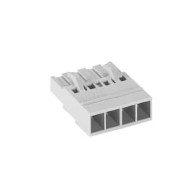 Розетка Wiecon 8113 BK / 4 OB - Розеточный разъем, на кабель, прямой, шаг 5,00 мм, 4 полюса, номинальное сечение: 2,5 мм кв., обжимная фиксация провода, поставляется без контактов, 400V, 12А, без маркировки, цвет: серый, серия 8113 BK