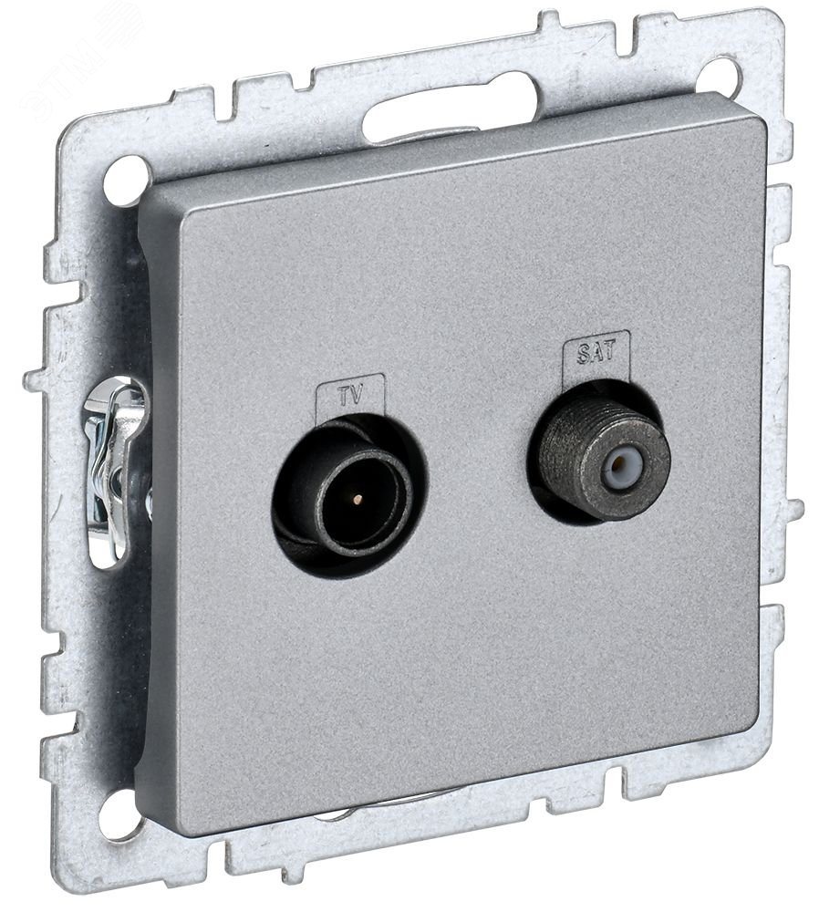 BRITE Розетка двойная TV+SAT РТВ/РСп12-БрА алюминий BR-AF20-O-K47