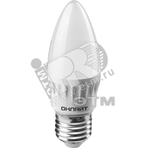 Лампа светодиодная LED 8вт E27 белый матовая свеча