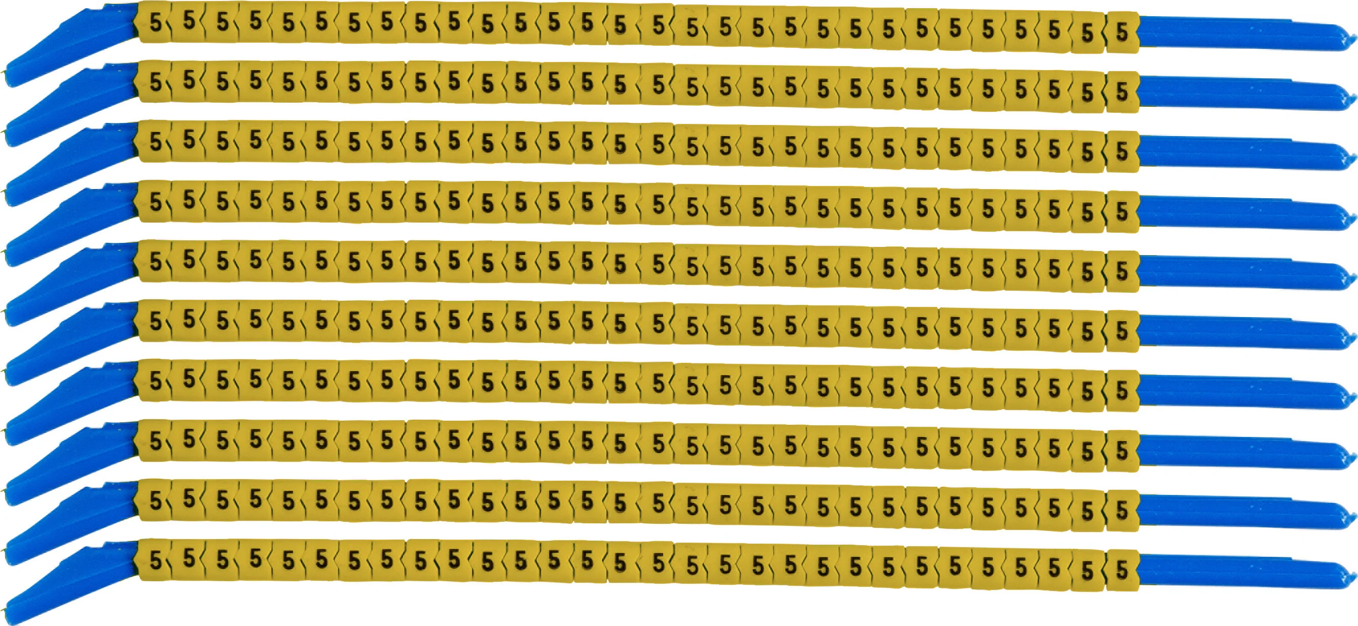 brd333205 - SCNG-13-5 клипсы жёлтые, 300шт/упак, для провода 3,4-3,8мм диаметра, легенда 5