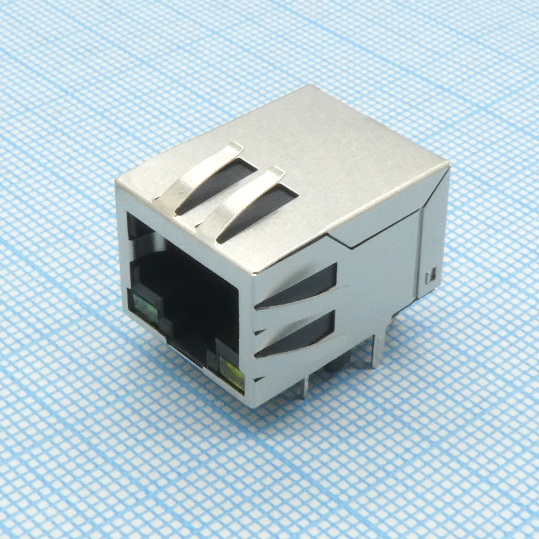 KLS12-TL058N-1x1-G/Y-03-S - Розетка 8P8C (RJ45) со светодиодами и трансформатором