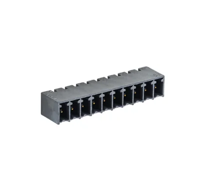 Вилка Wiecon 8813 S/10 W3,2 OB THR - Вилочный разъем, горизонтальный, на плату, THR, шаг 3,81 мм, 10 полюсов, фиксация на плате пайкой, 125V, 8А, без маркировки, цвет: черный, серия 8813 S W THR OB