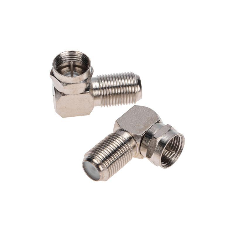 Переходник антенный, (штекер F - гнездо F), угловой, (5шт.) (пакет) 05-4203-4-9