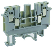 Проходная клемма UKHV-2.5/2X2 - Проходная клемма, 4 точки подключения, тип фиксации провода: винтовой, номинальное сечение: 2,5 мм кв., 24A, 1000A, ширина: 5,2 мм, цвет: серый, тип монтажа: DIN 35
