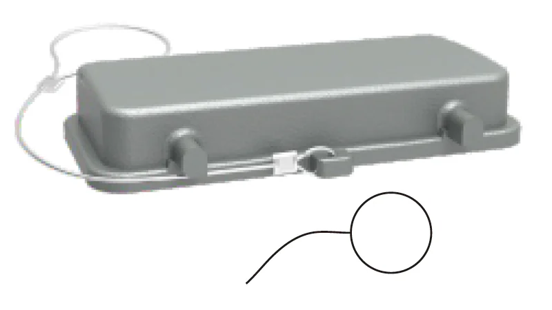 Защитная крышка D16B-CV-4g/1S - Защитная крышка, пластиковая, типоразмер D16B, без защелок (стопора для двух защелок), со стропой от утери