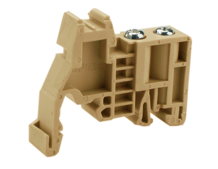 Концевой стопор 2G2(DY) - Концевой стопор на рейку DIN35, тип зажима: винт, ширина: 9,3 мм, цвет: серый, пластик