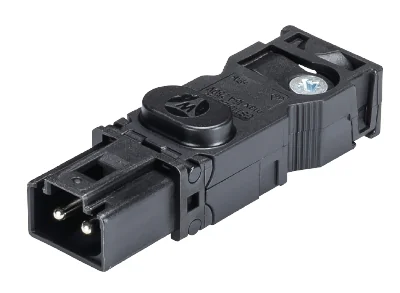 Разъем GST15I2 SS1 ZR1 SW - Вилочный разъем на кабель диам. 6 - 7,7 мм, 2 полюса, винтовая фиксация, номинальное напряжение: 250V, номинальный ток: 16A, цвет корпуса: черный, цвет контактной вставки: черный, серия gesis GST15i2