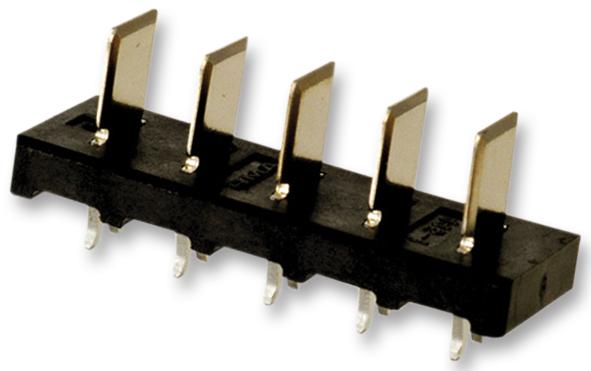 5787446-1 - Разъем для подключения батареи 5 контакт(-ов) 5мм луженый прямой монтаж в отверстие 5 терминала(-ов) 1 порт(-ов) лоток