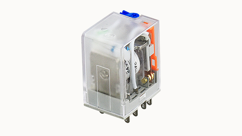 Реле без колодки DRPE-4C-LR-D24 - Реле, 4 группы переключающих контактов, 5A, 24DC, материал контактов: Ag, светодиод + тестовая кнопка